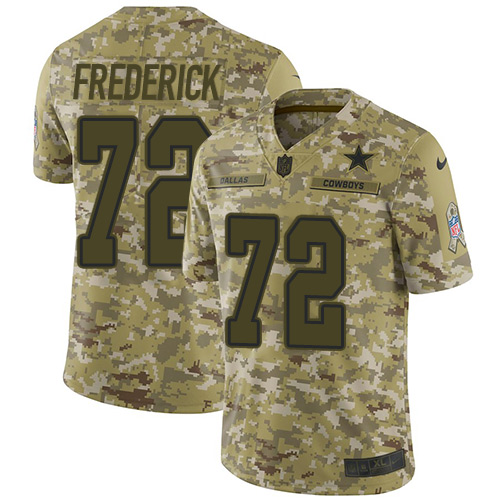 Nike Cowboys #72 Travis Frederick Camo Youth Stitched NFL Limited 2018 Salute to Service Jersey