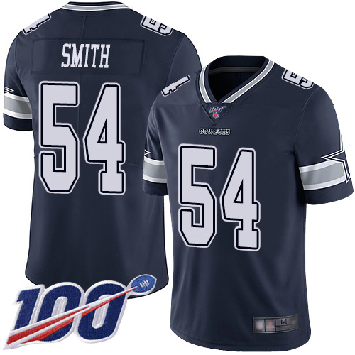 Nike Cowboys #54 Jaylon Smith Navy Blue Team Color Youth Stitched NFL 100th Season Vapor Limited Jersey