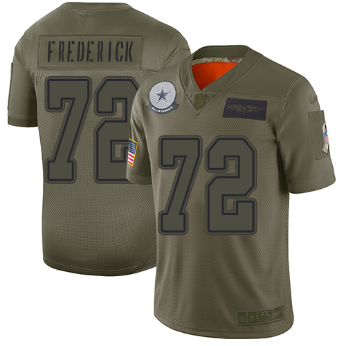 Nike Cowboys #72 Travis Frederick Camo Youth Stitched NFL Limited 2019 Salute to Service Jersey