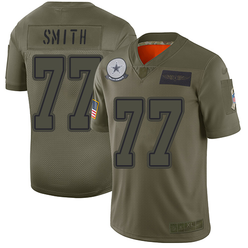 Nike Cowboys #77 Tyron Smith Camo Youth Stitched NFL Limited 2019 Salute to Service Jersey