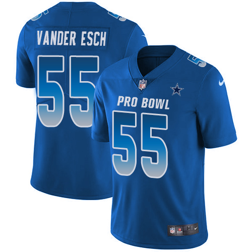 Nike Cowboys #55 Leighton Vander Esch Royal Youth Stitched NFL Limited NFC 2019 Pro Bowl Jersey