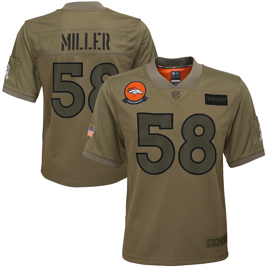 Youth Denver Broncos #58 Von Miller Nike Camo 2019 Salute to Service Game Jersey Youth Denver Broncos #58 Von Miller Nike Camo 2019 Salute to Service Game Jersey