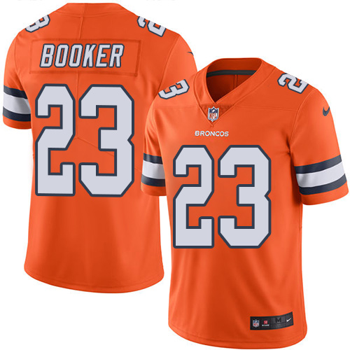 Nike Broncos #23 Devontae Booker Orange Youth Stitched NFL Limited Rush Jersey Nike Broncos #23 Devontae Booker Orange Youth Stitched NFL Limited Rush Jersey