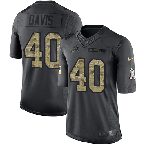 Nike Lions #40 Jarrad Davis Black Youth Stitched NFL Limited 2016 Salute to Service Jersey Nike Lions #40 Jarrad Davis Black Youth Stitched NFL Limited 2016 Salute to Service Jersey