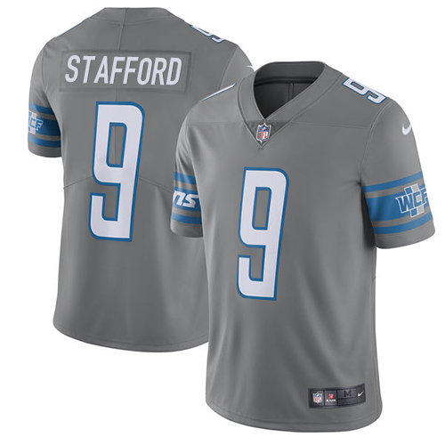 Nike Lions #9 Matthew Stafford Gray Youth Stitched NFL Limited Rush Jersey Nike Lions #9 Matthew Stafford Gray Youth Stitched NFL Limited Rush Jersey