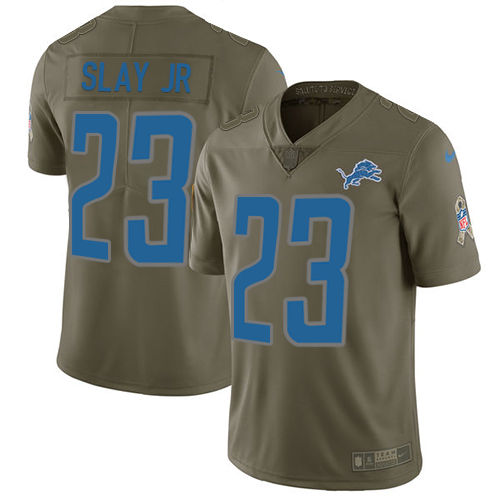 Nike Lions #23 Darius Slay Jr Olive Youth Stitched NFL Limited 2017 Salute to Service Jersey