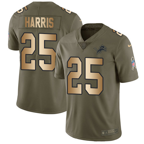 Nike Lions #25 Will Harris Olive/Gold Youth Stitched NFL Limited 2017 Salute to Service Jersey Nike Lions #25 Will Harris Olive/Gold Youth Stitched NFL Limited 2017 Salute to Service Jersey