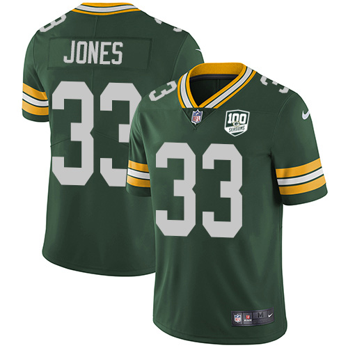 Nike Packers #33 Aaron Jones Green Team Color Youth 100th Season Stitched NFL Vapor Untouchable Limited Jersey
