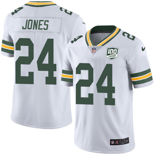 Nike Packers #24 Josh Jones White Youth 100th Season Stitched NFL Vapor Untouchable Limited Jersey