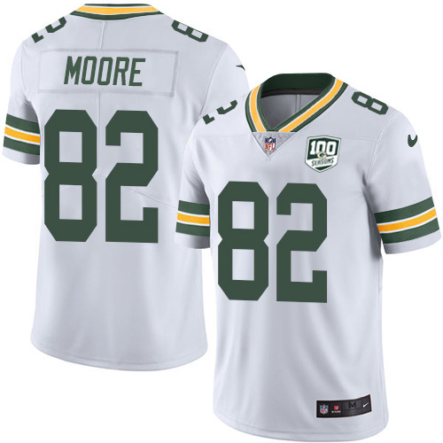 Nike Packers #82 J'Mon Moore White Youth 100th Season Stitched NFL Vapor Untouchable Limited Jersey