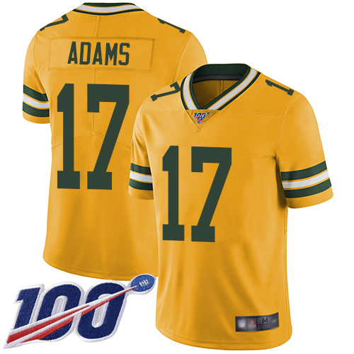 Nike Packers #17 Davante Adams Yellow Youth Stitched NFL Limited Rush 100th Season Jersey