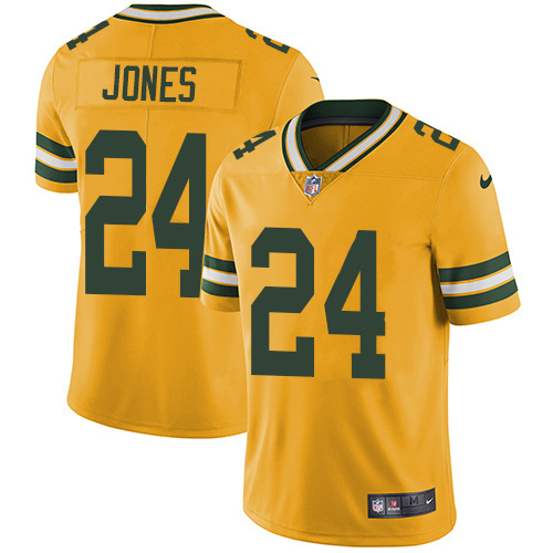 Nike Packers #24 Josh Jones Yellow Youth Stitched NFL Limited Rush Jersey