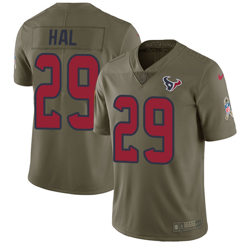 Nike Texans #29 Andre Hal Olive Youth Stitched NFL Limited 2017 Salute to Service Jersey Nike Texans #29 Andre Hal Olive Youth Stitched NFL Limited 2017 Salute to Service Jersey