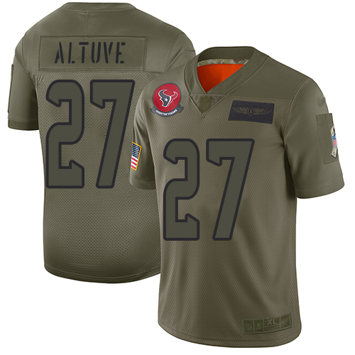Nike Texans #27 Jose Altuve Camo Youth Stitched NFL Limited 2019 Salute to Service Jersey Nike Texans #27 Jose Altuve Camo Youth Stitched NFL Limited 2019 Salute to Service Jersey