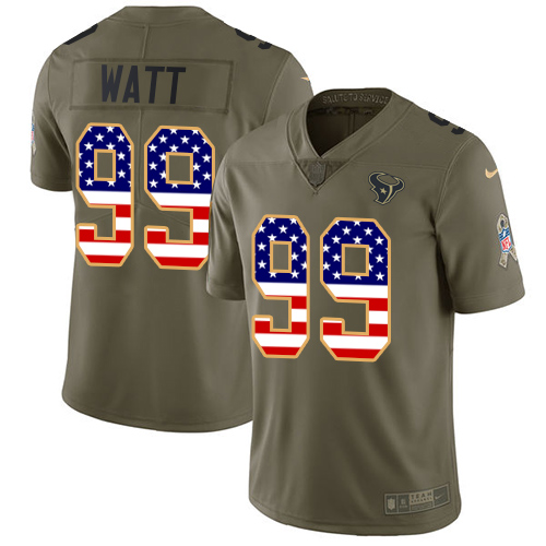 Nike Texans #99 J.J. Watt Olive/USA Flag Youth Stitched NFL Limited 2017 Salute to Service Jersey Nike Texans #99 J.J. Watt Olive/USA Flag Youth Stitched NFL Limited 2017 Salute to Service Jersey