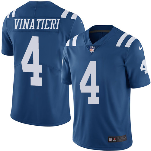 Nike Colts #4 Adam Vinatieri Royal Blue Youth Stitched NFL Limited Rush Jersey