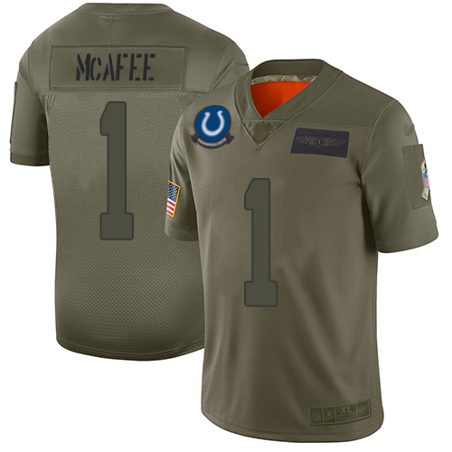 Nike Colts #1 Pat McAfee Camo Youth Stitched NFL Limited 2019 Salute to Service Jersey