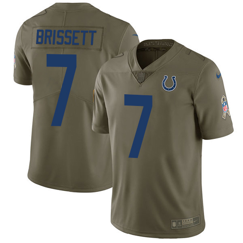 Nike Colts #7 Jacoby Brissett Olive Youth Stitched NFL Limited 2017 Salute to Service Jersey