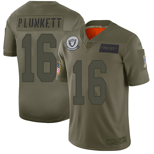 Nike Raiders #16 Jim Plunkett Camo Youth Stitched NFL Limited 2019 Salute to Service Jersey