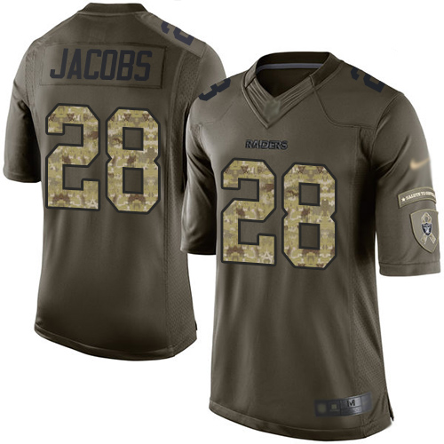 Nike Raiders #28 Josh Jacobs Green Youth Stitched NFL Limited 2015 Salute to Service Jersey Nike Raiders #28 Josh Jacobs Green Youth Stitched NFL Limited 2015 Salute to Service Jersey