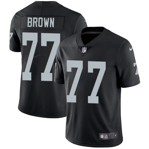 Nike Raiders #77 Trent Brown Black Team Color Youth Stitched NFL Vapor Untouchable Limited Jersey