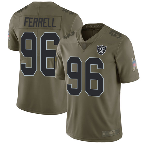 Nike Raiders #96 Clelin Ferrell Olive Youth Stitched NFL Limited 2017 Salute to Service Jersey