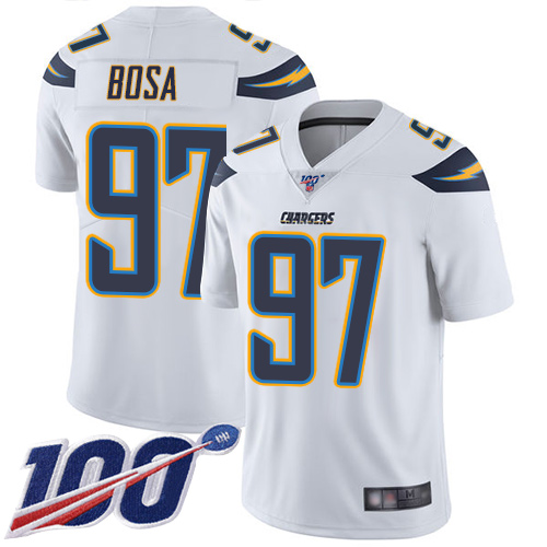 Nike Chargers #97 Joey Bosa White Youth Stitched NFL 100th Season Vapor Limited Jersey
