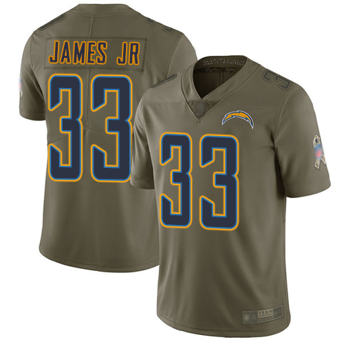 Nike Chargers #33 Derwin James Jr Olive Youth Stitched NFL Limited 2017 Salute to Service Jersey