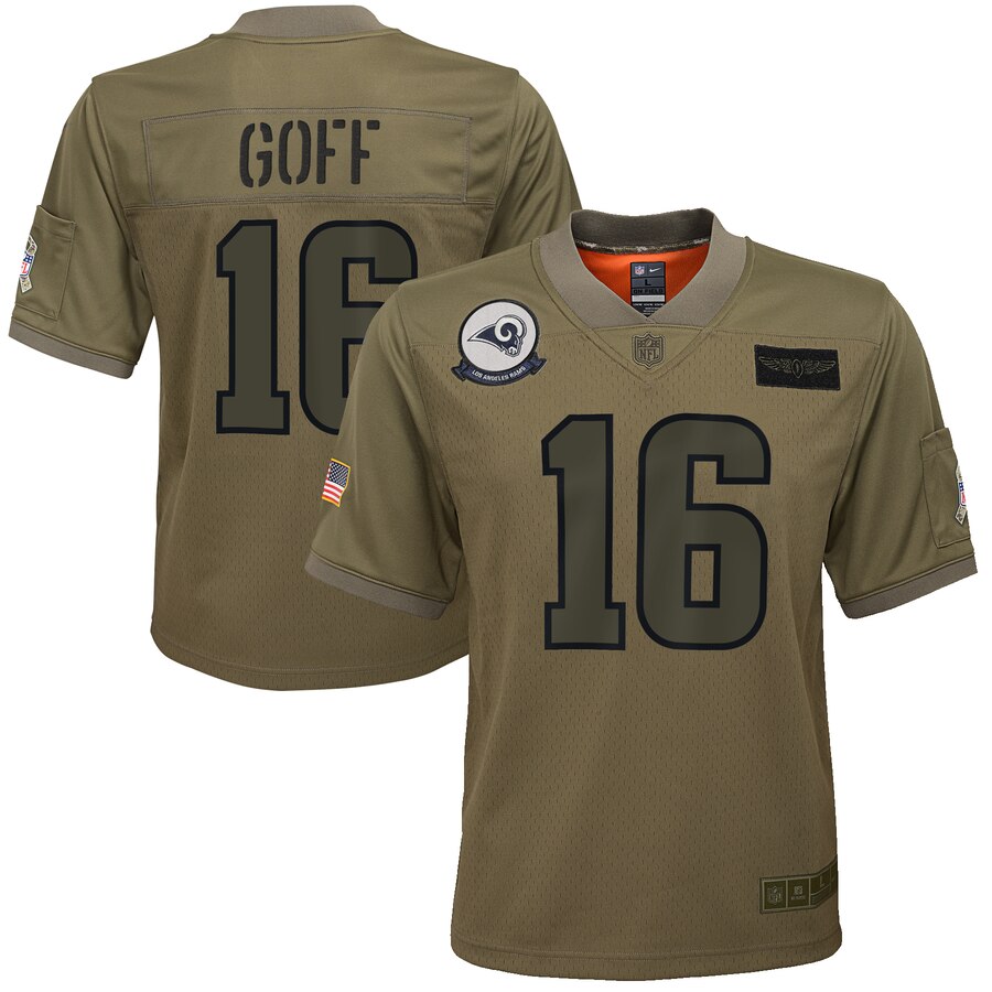 Youth Los Angeles Rams #16 Jared Goff Nike Camo 2019 Salute to Service Game Jersey Youth Los Angeles Rams #16 Jared Goff Nike Camo 2019 Salute to Service Game Jersey