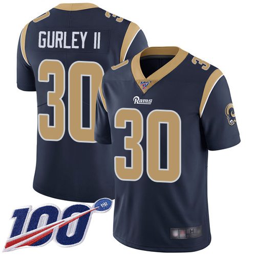 Nike Rams #30 Todd Gurley II Navy Blue Team Color Youth Stitched NFL 100th Season Vapor Limited Jersey Nike Rams #30 Todd Gurley II Navy Blue Team Color Youth Stitched NFL 100th Season Vapor Limited Jersey