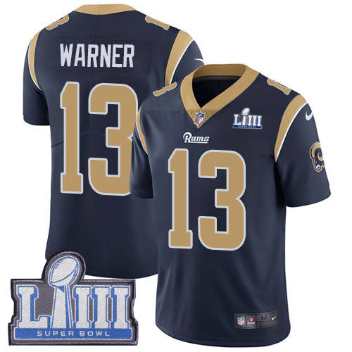 Nike Rams #13 Kurt Warner Navy Blue Team Color Super Bowl LIII Bound Youth Stitched NFL Vapor Untouchable Limited Jersey Nike Rams #13 Kurt Warner Navy Blue Team Color Super Bowl LIII Bound Youth Stitched NFL Vapor Untouchable Limited Jersey