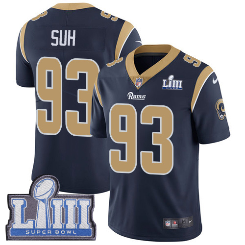 Nike Rams #93 Ndamukong Suh Navy Blue Team Color Super Bowl LIII Bound Youth Stitched NFL Vapor Untouchable Limited Jersey Nike Rams #93 Ndamukong Suh Navy Blue Team Color Super Bowl LIII Bound Youth Stitched NFL Vapor Untouchable Limited Jersey