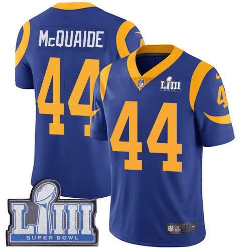 Nike Rams #44 Jacob McQuaide Royal Blue Alternate Super Bowl LIII Bound Youth Stitched NFL Vapor Untouchable Limited Jersey Nike Rams #44 Jacob McQuaide Royal Blue Alternate Super Bowl LIII Bound Youth Stitched NFL Vapor Untouchable Limited Jersey