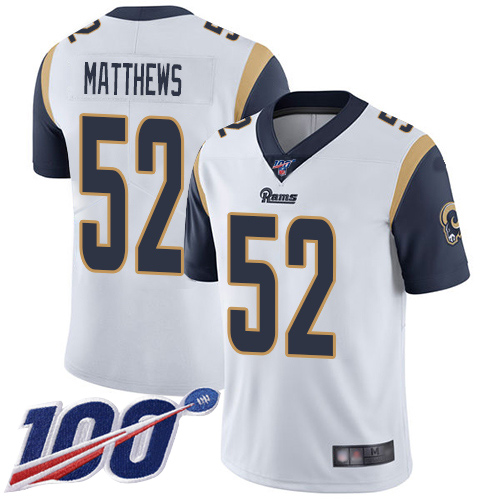 Nike Rams #52 Clay Matthews White Youth Stitched NFL 100th Season Vapor Limited Jersey Nike Rams #52 Clay Matthews White Youth Stitched NFL 100th Season Vapor Limited Jersey
