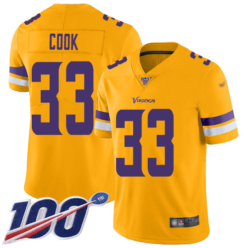 Nike Vikings #33 Dalvin Cook Gold Youth Stitched NFL Limited Inverted Legend 100th Season Jersey