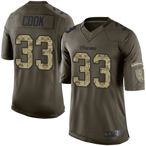 Nike Vikings #33 Dalvin Cook Green Youth Stitched NFL Limited 2015 Salute to Service Jersey
