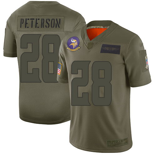 Nike Vikings #28 Adrian Peterson Camo Youth Stitched NFL Limited 2019 Salute to Service Jersey Nike Vikings #28 Adrian Peterson Camo Youth Stitched NFL Limited 2019 Salute to Service Jersey