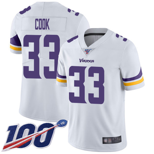 Nike Vikings #33 Dalvin Cook White Youth Stitched NFL 100th Season Vapor Limited Jersey Nike Vikings #33 Dalvin Cook White Youth Stitched NFL 100th Season Vapor Limited Jersey