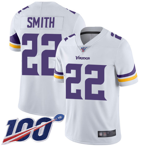Nike Vikings #22 Harrison Smith White Youth Stitched NFL 100th Season Vapor Limited Jersey