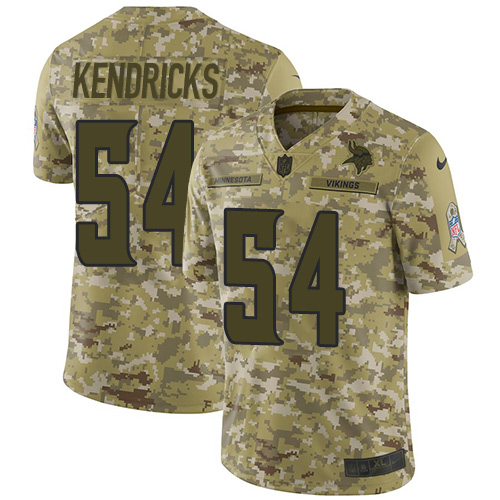 Nike Vikings #54 Eric Kendricks Camo Youth Stitched NFL Limited 2018 Salute to Service Jersey