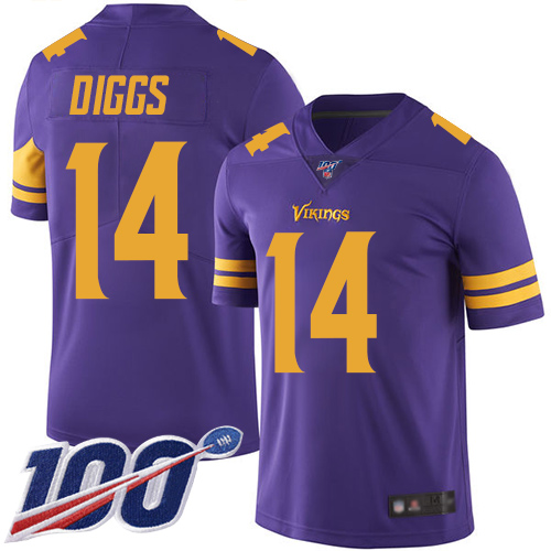 Nike Vikings #14 Stefon Diggs Purple Youth Stitched NFL Limited Rush 100th Season Jersey