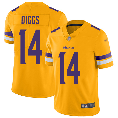 Nike Vikings #14 Stefon Diggs Gold Youth Stitched NFL Limited Inverted Legend Jersey