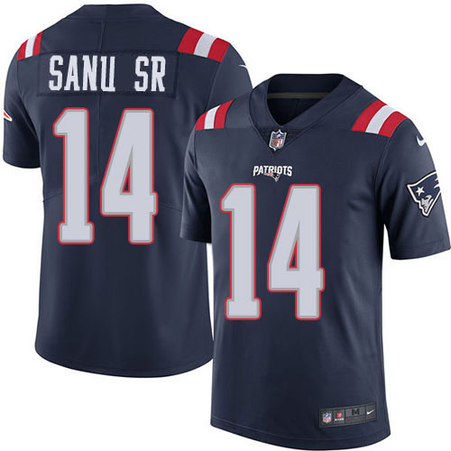 Nike Patriots #14 Mohamed Sanu Sr Navy Blue Youth Stitched NFL Limited Rush Jersey