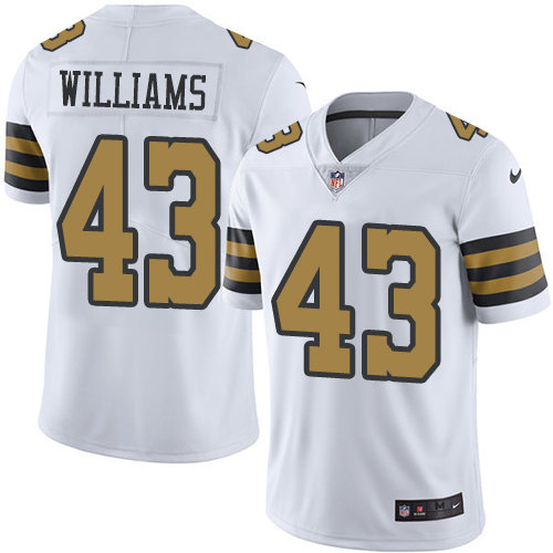 Nike Saints #43 Marcus Williams White Youth Stitched NFL Limited Rush Jersey Nike Saints #43 Marcus Williams White Youth Stitched NFL Limited Rush Jersey