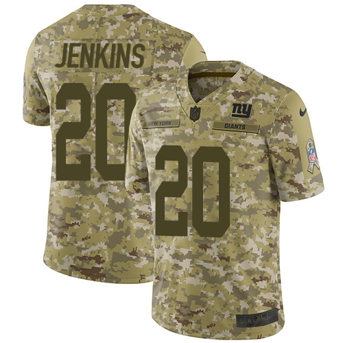 Nike Giants #20 Janoris Jenkins Camo Youth Stitched NFL Limited 2018 Salute to Service Jersey
