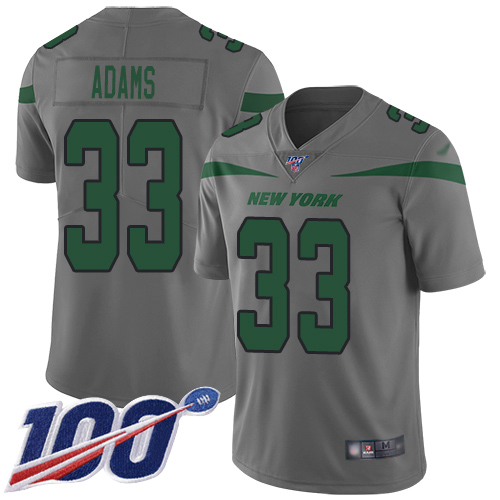 Nike Jets #33 Jamal Adams Gray Youth Stitched NFL Limited Inverted Legend 100th Season Jersey