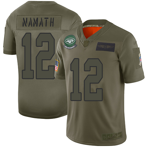 Nike Jets #12 Joe Namath Camo Youth Stitched NFL Limited 2019 Salute to Service Jersey