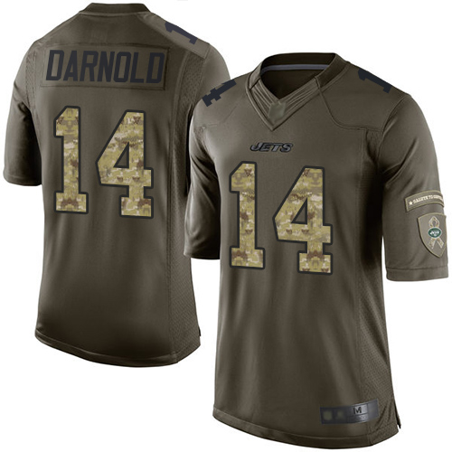 Nike Jets #14 Sam Darnold Green Youth Stitched NFL Limited 2015 Salute to Service Jersey