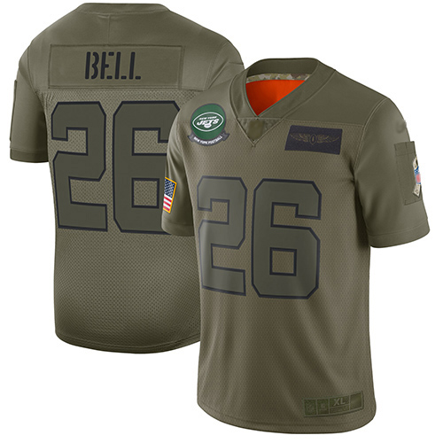 Nike Jets #26 Le'Veon Bell Camo Youth Stitched NFL Limited 2019 Salute to Service Jersey