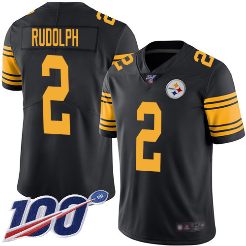 Nike Steelers #2 Mason Rudolph Black Youth Stitched NFL Limited Rush 100th Season Jersey